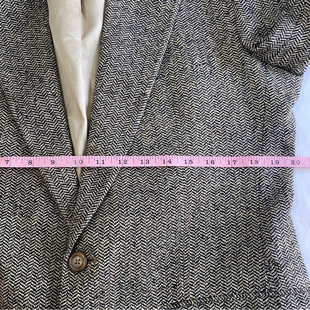 VINTAGE‎ Union Made Polo University Club Black/Tan Herringbone Tweed Blazer 42